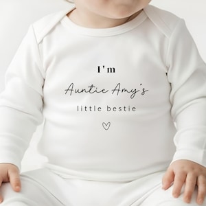 Khala's Little Bestie Bodysuit Personalisiert, Babystrampler für Tante, Geschenk für Neffen, Tante's Little Bestie Bodygrow