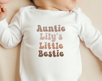Nuovo body retrò per neonato della zia, body personalizzato per nipote o nipote, vestiti personalizzati per l'annuncio di nascita della zia, regalo per la migliore amica della zia