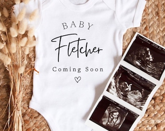Personalised Pregnancy Announcement Bodysuit | Pregnancy Reveal Babygrow | Custom Baby Due 2027 Vest