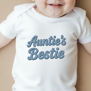 Personalised Aunty Best Friend Gift, Custom Baby Grow, I Love My Aunt Babygrow, New Aunt Gift Baby Clothes, Auntie Is
