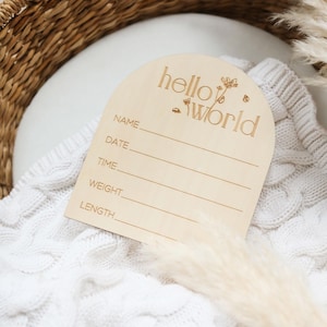 Baby Hospital Stat Sign, Newborn Birth Stats Wooden Sign, Baby Stat Keepsake, Newborn Announcement Sign Wildflower Baby Announcement Prop