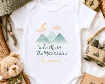 Natur-Babykleidung, Berg-Babyoutfit, Outdoor-Fotografie, Abenteuer-Babyausrüstung, Landschafts-Babybody, individuelle Outdoor-Kleidung für Babys