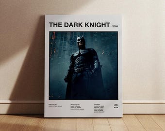 Póster de la película El Caballero Oscuro, arte minimalista para pared (descarga digital)