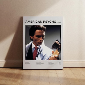 Affiche du film American Psycho, affiche American Psycho, impression American Psycho, affiche de film minimaliste, impression murale, décoration murale