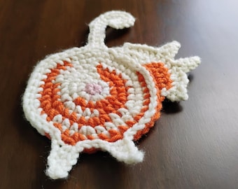 Peeking Cat Butt Coaster Crochet Pattern PDF – Cute & Fun DIY Cat Lover, Cat Mom Gifts | Instant Download