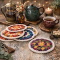Rustic Granny Circle Coaster Crochet Pattern \u2022 Cozy Cottagecore Coaster Set PDF \u2022 Easy Crochet Pattern for Beginners