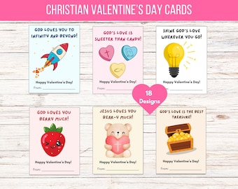 Christian Valentine's Day Cards for Kids: 18 Unique Designs (Digital Download)