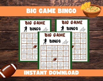 Football Party Bingo: Big Game Printable Cards (Digital Download)