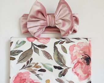 baby girl swaddle blanket with bow