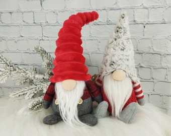 Last set left! 2 Christmas Gnomes, December gnome, Swedish gnome, Scandinavian gnome, plush Gnome, soft Gnome, Christmas gifts, Nordic gnome
