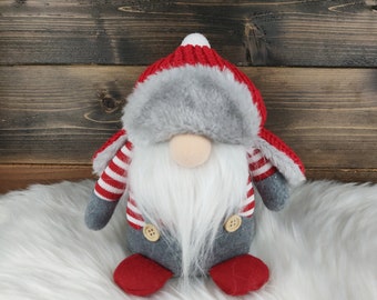 Trapper hat Gnome, Swedish gnome, Scandinavian gnome, plush gnome, fabric gnome, soft Gnome, best friend gift, best gift, Dad gift, Nordic