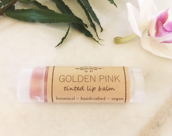 Tinted Lip Balm • Golden Pink Lip Tint •  Natural Lip Balm • Earth Mineral Cosmetics •