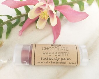 Chocolade-framboos getinte lippenbalsem • Lippenbalsem • Veganistische lippenstift • Natuurlijke chapstick