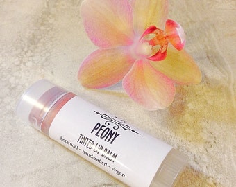 Tinted Lip Balm • Peony Lip Tint • Vegan Tinted Lip Balm • Earth Mineral Cosmetics