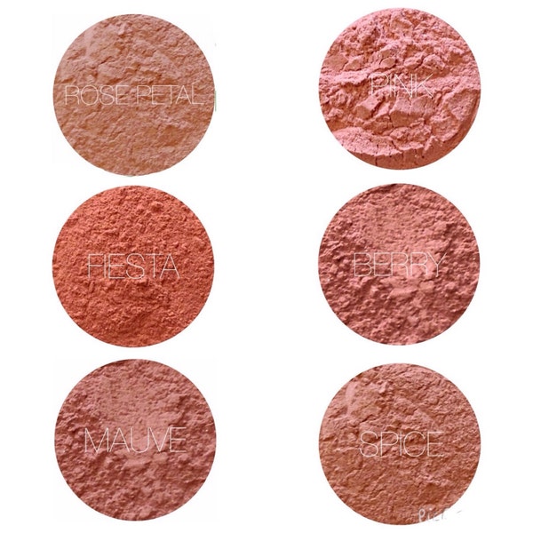 Mineral Makeup Blush Samples • Natural Vegan and Gluten-Free Makeup • Handmade Mineral Blush • Earth Mineral Cosmetics