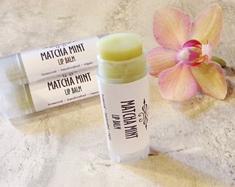 Matcha Green Tea Lip Balm • Matcha Mint Vegan Lip Balm • Natural Lip Balm