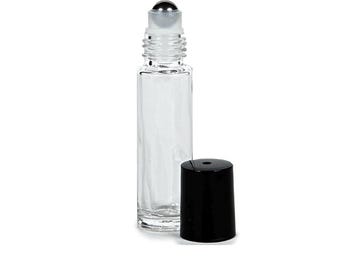 Empty Glass Vial Perfume Bottle with Metal Rollerball • Perfume and Makeup Supply • Bath and Beauty