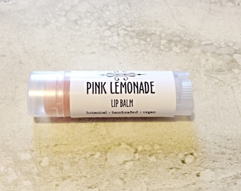 Pink Lemonade Vegan Lip Balm • Natural Herbal Lip Balm • Organic Lip Balm