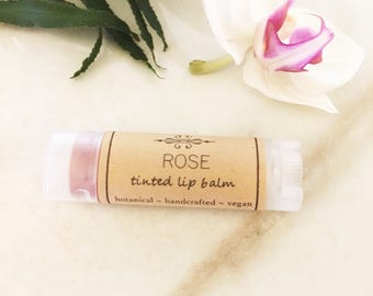 Tinted Lip Balm • Rose Lip Tint •  Natural Lip Balm • Earth Mineral Cosmetics •