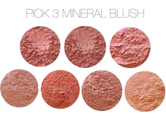 Mineral Makeup * Mineral Blush * Pick 3 Mineral Blush Samples