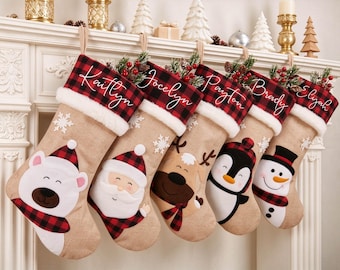 Personalized Christmas Stockings,3D Plush Stockings,Monogram Stockings,Custom Family Stockings,Holiday Decor,Christmas Tree Decor,Xmas Gifts