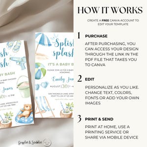 Splish Splash Baby Shower Invitation - Pool Baby Shower Invite - Splish ...