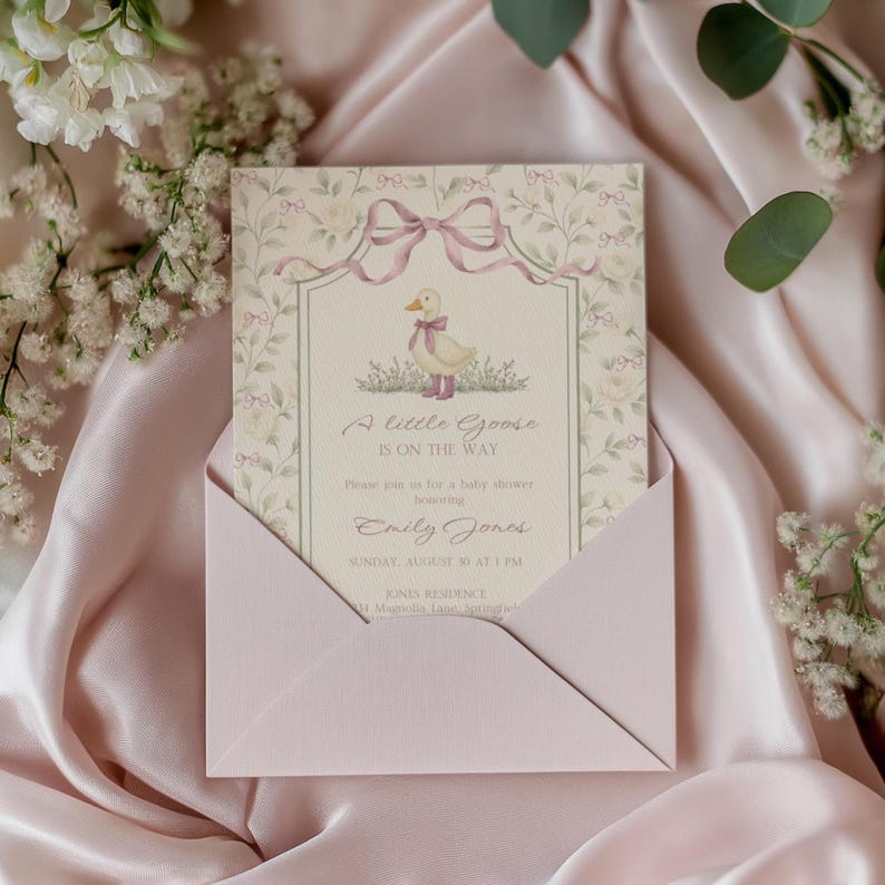 Vintage Floral Baby Shower Bundle - Grandmillennial Little Goose ...