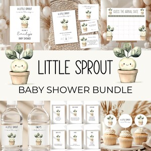 Ein kleines Sprossen-Babyparty-Bundle - Druckbar, lokal gewachsen mit Liebe Gartenthema -Gender Neutral Baby Sprinkle Farmers Market Garden BS83