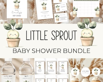 Little Sprout Baby Shower Bundle - Little Sprout Baby Shower Decor - Gender Neutral Locally Grown Shower Sign Farmers Market Garden BS83
