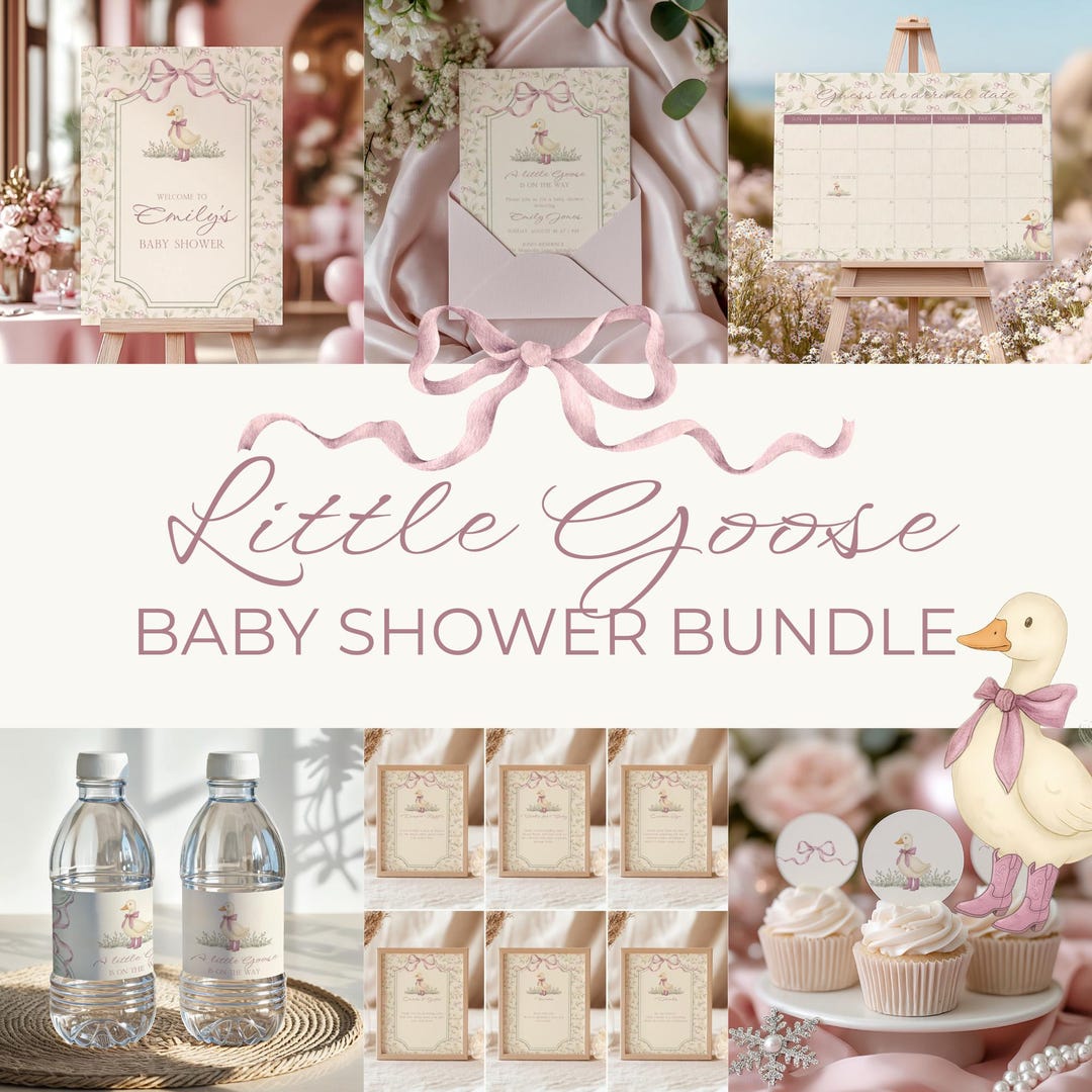 Vintage Floral Baby Shower Bundle - Grandmillennial Little Goose ...