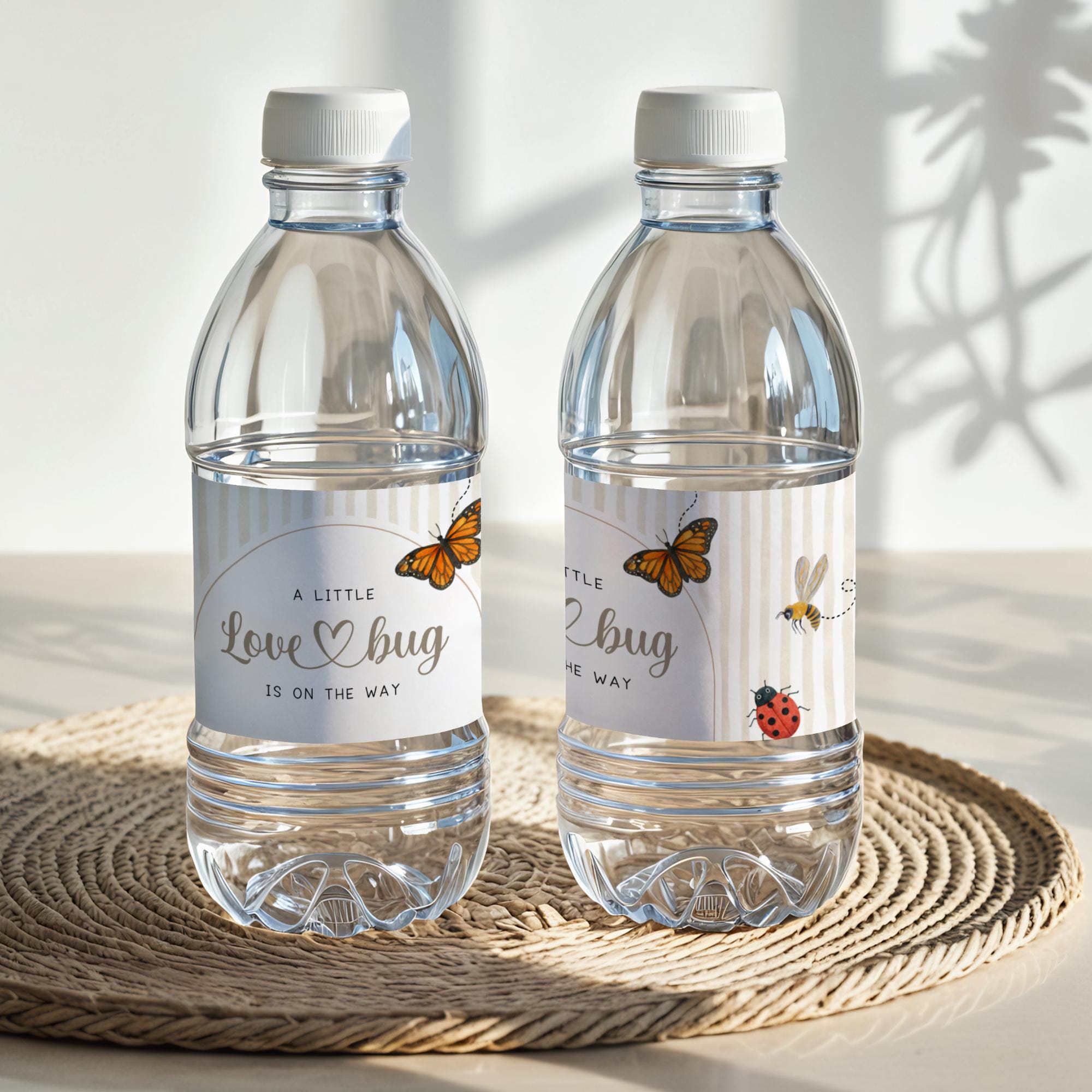 Water Bug Label Love Bug Baby Shower Water Bottle Labels With Lady Bug - Printable Bee ...
