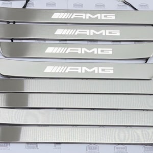 8pcs S600 Stainless Steel AMG Style Scuff Plates LED Door Sills made for Mercedes S-Class W222