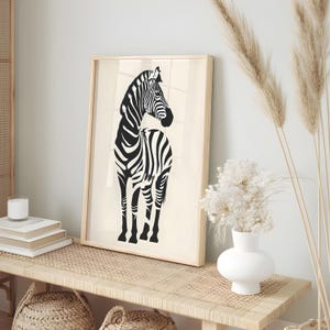 Living Room Wall Decor Printable Animal Zebra Poster Black And White Digital Download Modern Safari Wall Art Gift For Him Bedroom Gallery