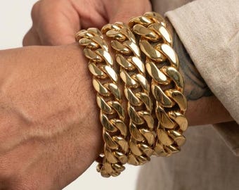 Handmade 18k Yellow Gold Miami Cuban Link Bracelet