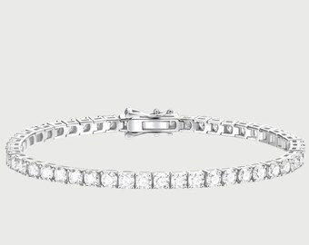 VVS1 Moissanite Tennis Bracelet: S925 Sterling Silver Iced Chain