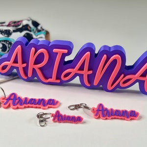 Custom 3D Name tags - Custom Key Chain - Name tag for school bag -  name tag for pencil case - name tag for lunch box - name plate custom