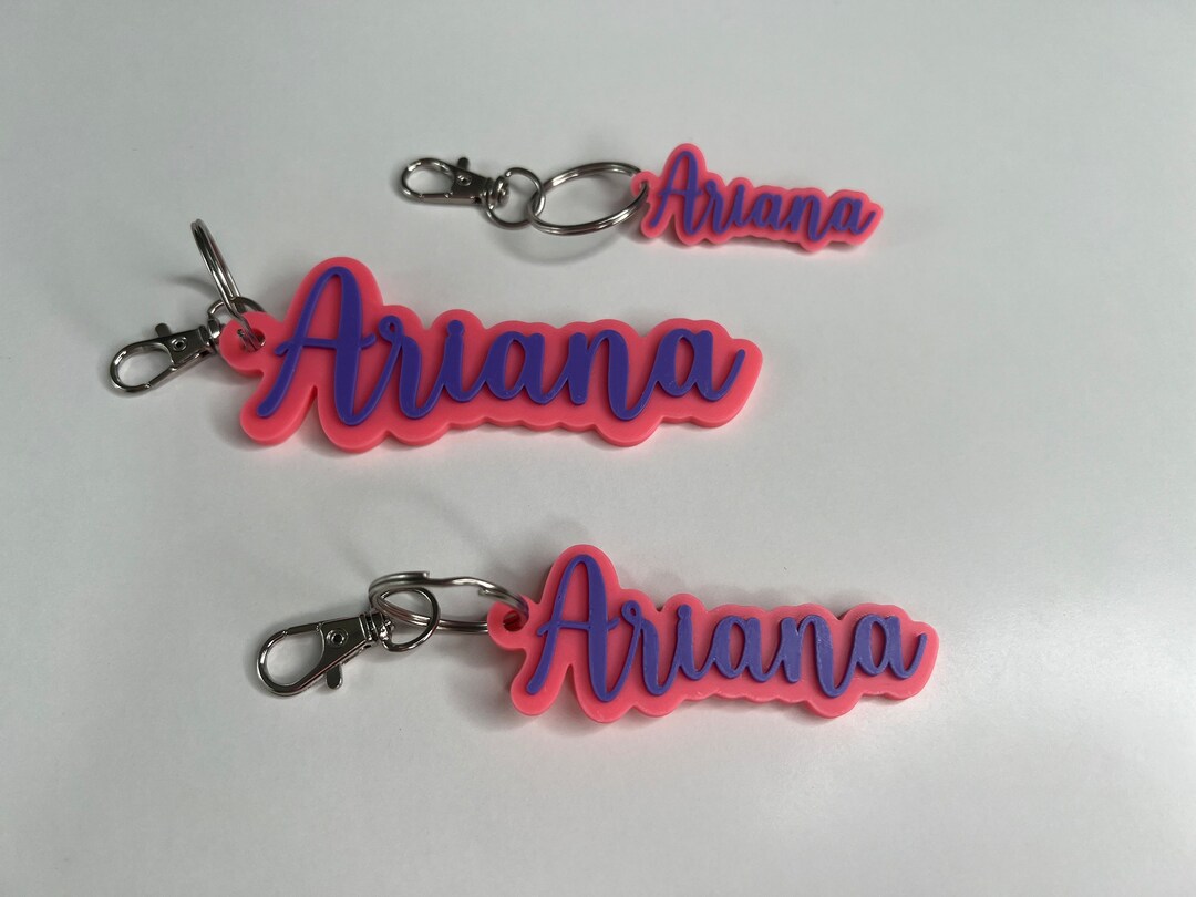 3 Key Chains - 3D Printed Custom Key Chain - Name Tag for School Bag ...