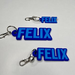 Lot de 3 porte-clés personnalisés imprimés en 3D - étiquette nominative pour cartable - étiquette nominative pour trousse - étiquette nominative pour boîte à lunch