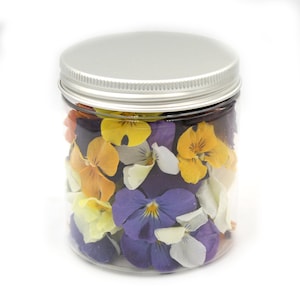 Mini flores de pensamiento, secas, en frasco de 250 ml, aprox. 50 flores
