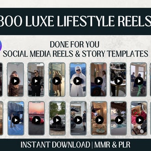 800 Luxe Lifestyle Reels for Women, Luxury Rich Videos for Instagram Tiktok PLR/MRR Premium Reels Videos, Faceless Marketing Digital Product