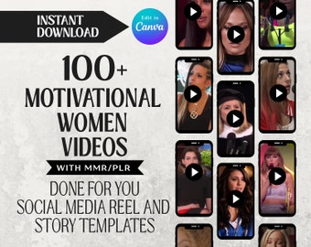 Más de 100 videos de empoderamiento femenino: Reels editables de Canva para redes sociales (descarga digital)