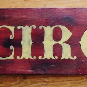 Primitive Sign CIRCUS Wood Sign Circus, Carnival, Vintage, Barn Red Large Sign Reproduction