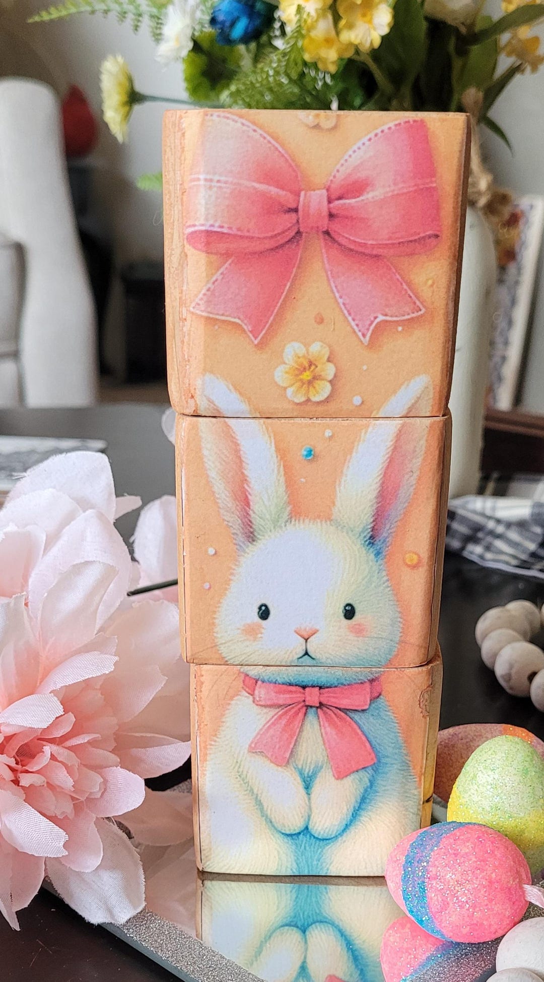 Easter Bunny Puzzle Blocks Wooden Blocks Handmade Free Shipping to U S ...