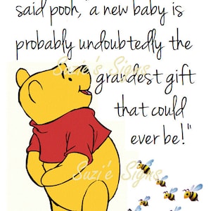 Winnie the Pooh Fabric Block 100% cotton Large 8.5" by 11" If I am thinking correctly, said Pooh, a new baby is probably FREE ship to U.S.
