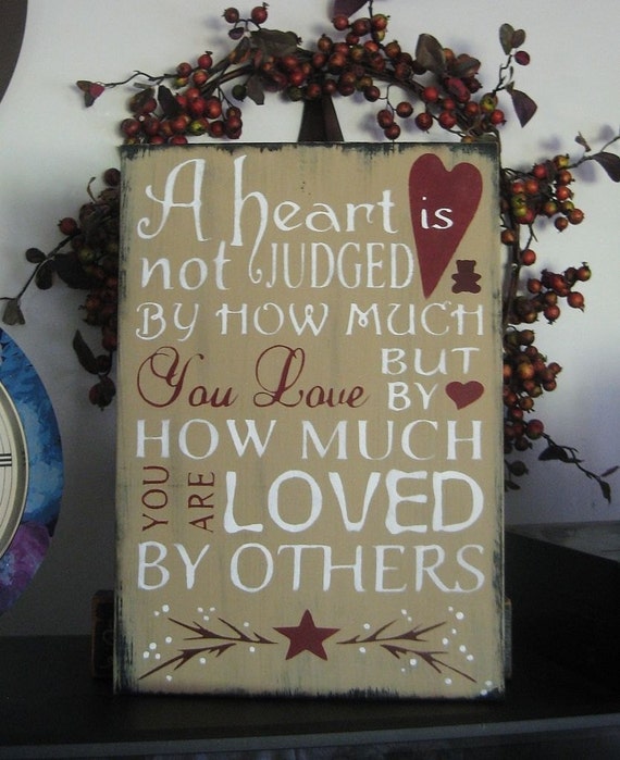 Primitive Sign A Heart is Not Judged Subway Art Typography - Etsy