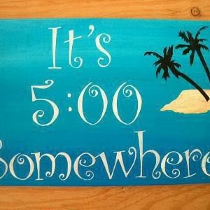 Signo primitivo señal de playa Es 5:00 En algún lugar Margaritaville Island, Blue Ocean ENVÍO GRATIS a Los EE.UU.