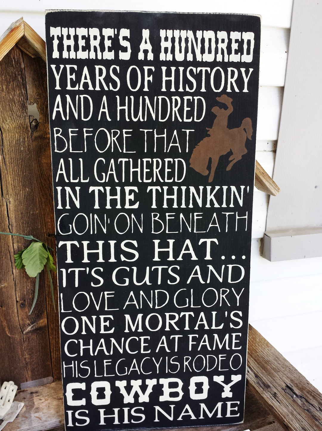 Old Time Rodeo Sign Primitive Sign Cowboy Rodeo Legacy Sign Bucking Horse A Hundred Years ...