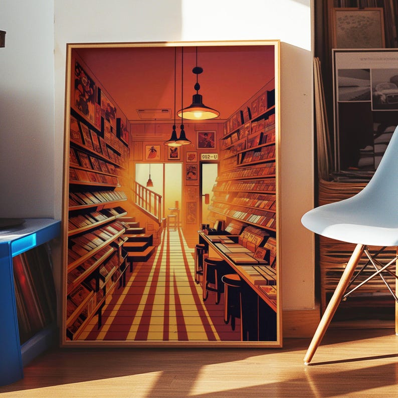 Comic Book Store Print, Digital Download Print, Golden Hour Print ...