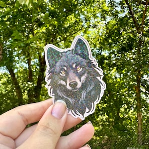Schöner schwarzer Wolf Sticker