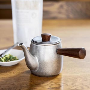 Tetera japonesa de acero inoxidable cepillado con estilo retro minimalista